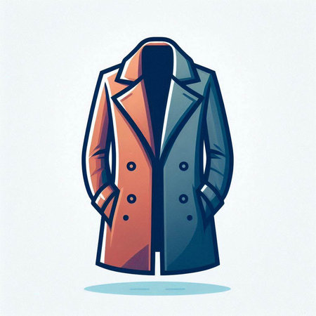 Vector illustration of a coat in retro style on a white background.のイラスト素材