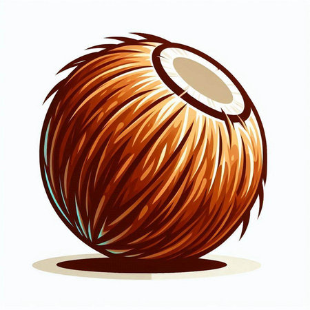 Coconut on a white background. Vector illustration of a coconut.のイラスト素材