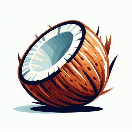Coconut vector illustration. Isolated on white background. Vector illustration.のイラスト素材