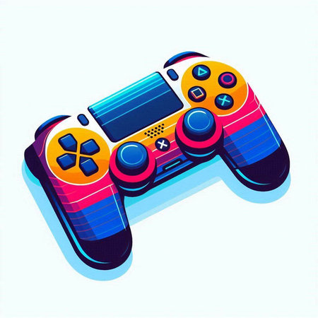 video game controller on white background, vector illustration, eps 10のイラスト素材