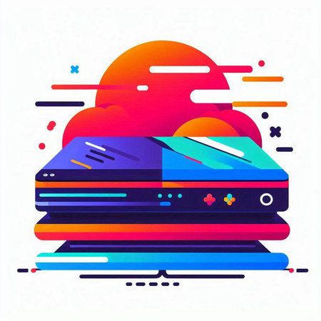 Colorful cloud computing concept. Data storage technology. Vector illustration.のイラスト素材