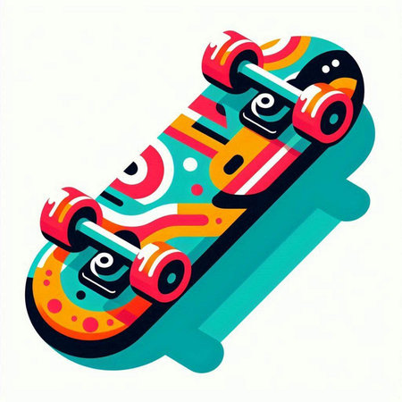 Skateboard. Vector illustration. Colorful flat design. Vector illustration.のイラスト素材