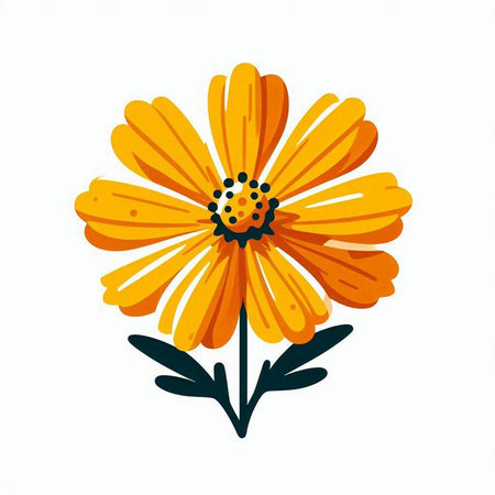 Daisy flower isolated on white background. Hand drawn vector illustration.のイラスト素材