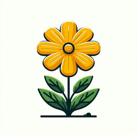 Flower icon isolated on white background. Vector illustration in flat style.のイラスト素材