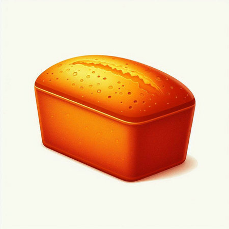 illustration of bread in the form of an orange box on a white backgroundのイラスト素材