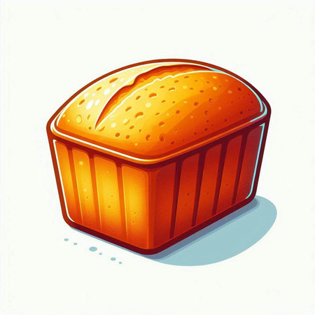Illustration of a loaf of bread isolated on a white background.のイラスト素材