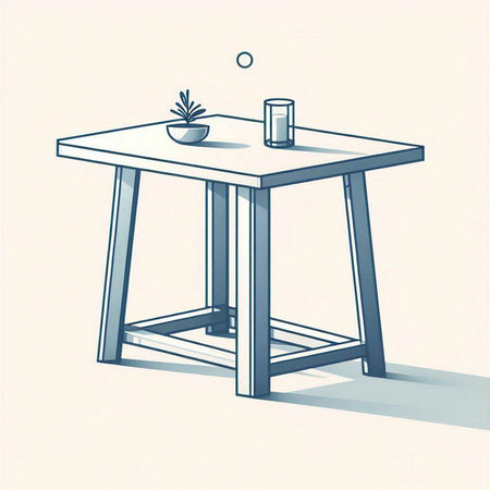 table and chair, vector illustration, eps10, no transparencyのイラスト素材