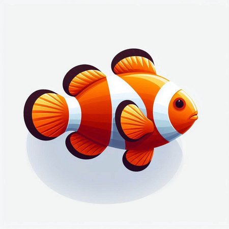 Clown fish on white background. Vector illustration. Eps 10.のイラスト素材