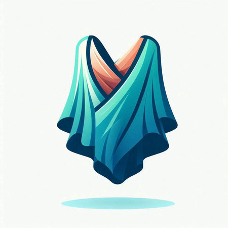 abstract 3d illustration of a blue origami bird on a white backgroundのイラスト素材