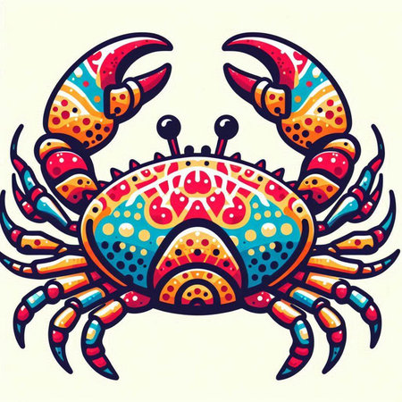 Cute hand drawn crab. Vector illustration for your design. EPS10のイラスト素材