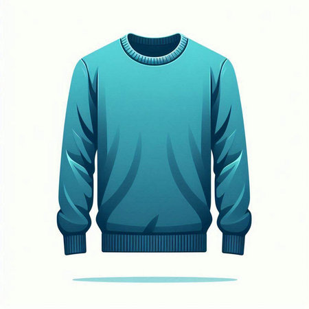 Blue sweater isolated on white background. Vector illustration. Eps 10.のイラスト素材