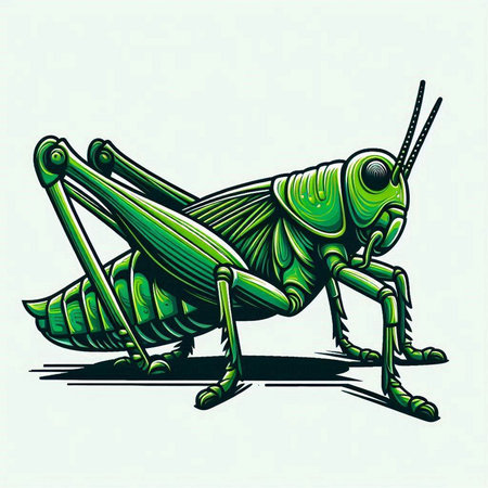 Grasshopper. Vector illustration of a grasshopper.のイラスト素材