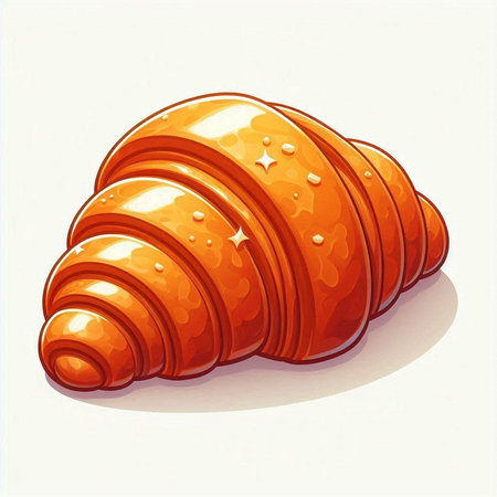 Illustration of a fresh croissant on a white background.のイラスト素材