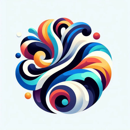 abstract colorful background with swirls and circles. Vector illustration.のイラスト素材