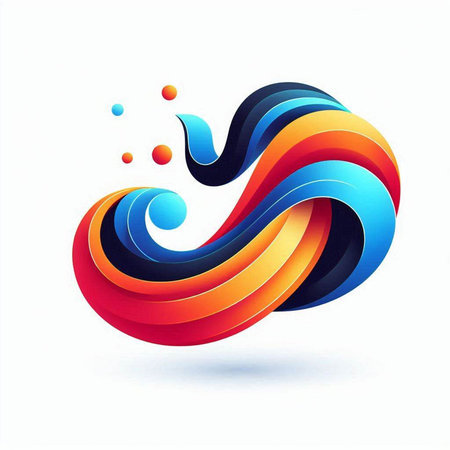 abstract blue and orange waves on white background. vector illustration.のイラスト素材
