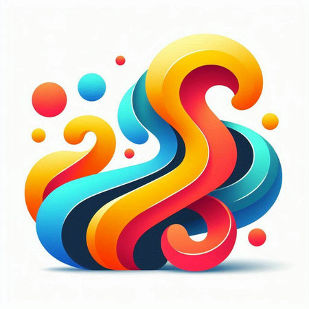 Abstract colorful background with dynamic waves. Vector illustration. Eps 10.のイラスト素材