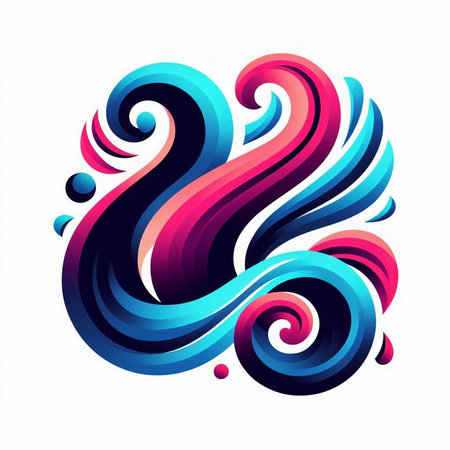 abstract colorful background with waves and swirls, vector illustration.のイラスト素材