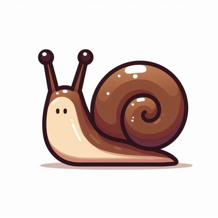 Cartoon cute snail. Vector illustration isolated on a white background.のイラスト素材