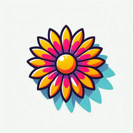 Daisy flower isolated on white background. Vector illustration in cartoon style.のイラスト素材