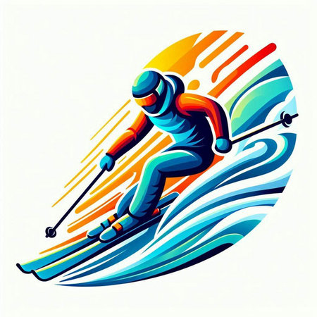 Cross-country skier. Vector illustration of cross-country skiing.のイラスト素材