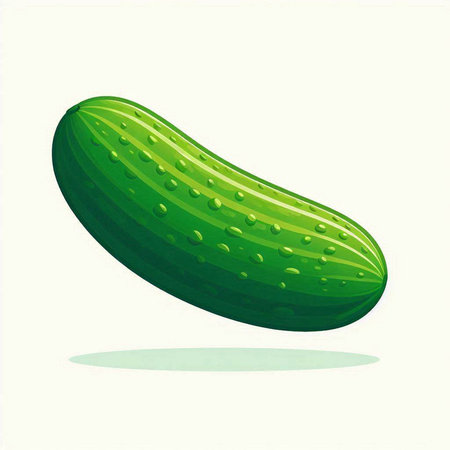 Cucumber on a white background. Vector illustration. Eps 10のイラスト素材