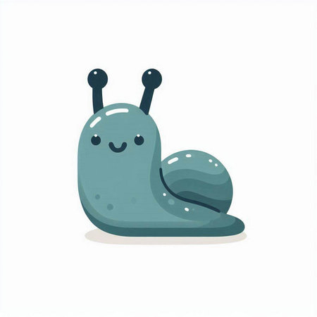 Cute cartoon snail isolated on a white background. Vector illustration.のイラスト素材