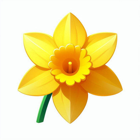 Daffodil flower isolated on white background. Vector illustration.のイラスト素材