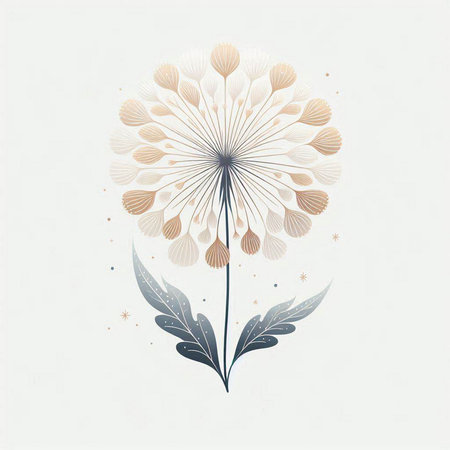 Dandelion flower. Hand drawn vector illustration in vintage style.のイラスト素材
