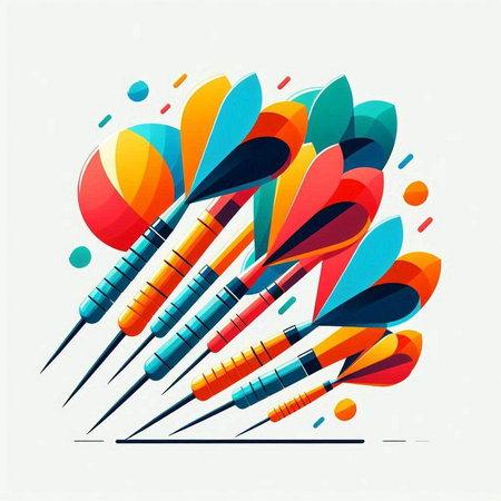 Colorful darts on white background. Vector illustration. Eps 10.のイラスト素材