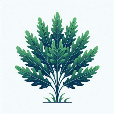 Green leaf isolated on white background. Vector illustration. Eps 10.のイラスト素材