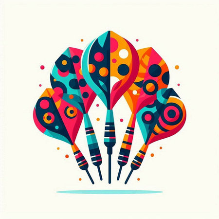 Colorful darts on white background. Vector illustration. Eps 10.のイラスト素材
