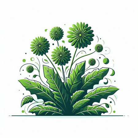 Vector illustration of a flower bouquet with green leaves on a white backgroundのイラスト素材