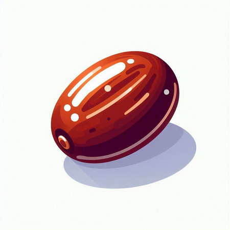 Illustration of a date fruit on a white background, vector illustrationのイラスト素材