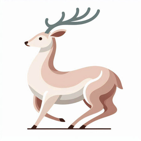 deer isolated on a white background, vector illustration, epsのイラスト素材