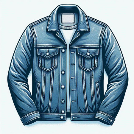 Men's leather jacket on a white background. 3d illustration.のイラスト素材