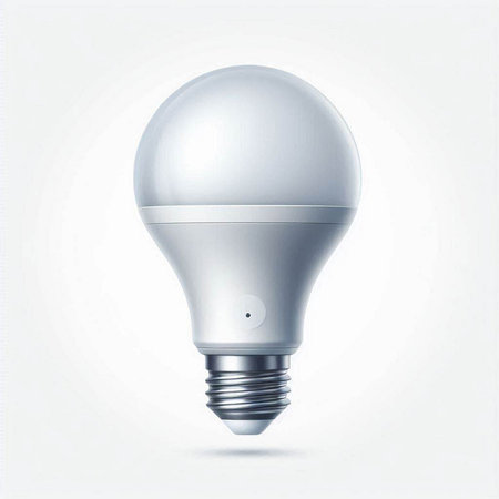Illustration of a white lightbulb on a white background.のイラスト素材