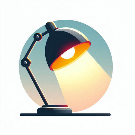 Illustration of a desk lamp. Vector illustration on white background.のイラスト素材