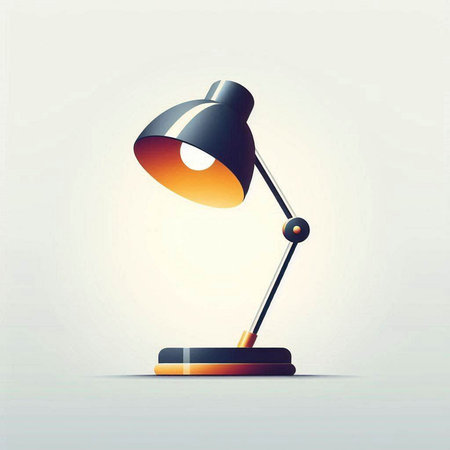 Illustration of a desk lamp on a white background, vector illustrationのイラスト素材
