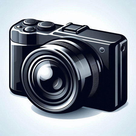 Digital camera on a white background. Vector illustration. Eps 10.のイラスト素材