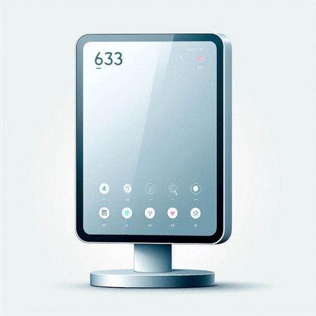 Realistic glossy 3d mobile phone display. Vector illustration. Eps 10のイラスト素材