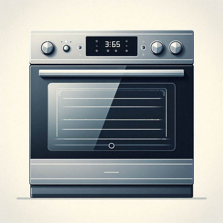 Illustration of a modern oven on a white background, 3d renderのイラスト素材