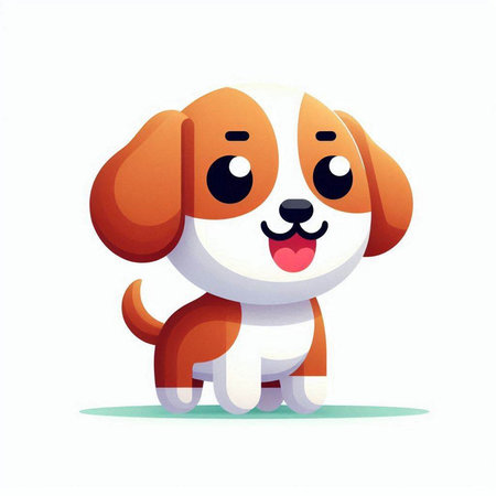 Cute cartoon dog. Vector illustration isolated on a white background.のイラスト素材