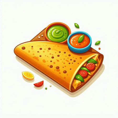 Donut with pink glaze and colorful sprinkles. Vector illustration.のイラスト素材