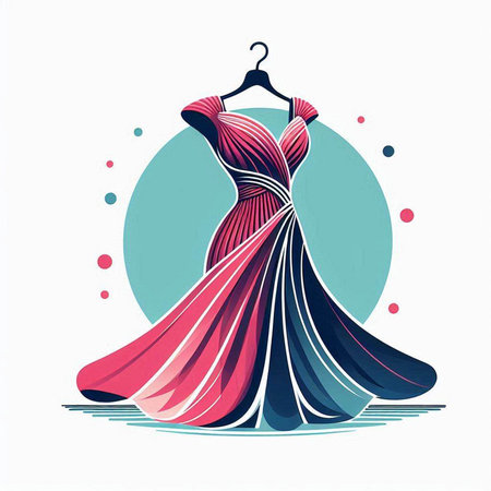 Wedding dress on a hanger. Vector illustration in retro style.のイラスト素材