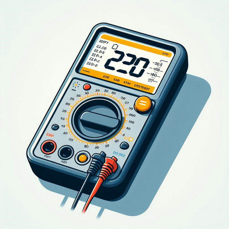 Digital multimeter on a white background. 3d vector illustration.のイラスト素材