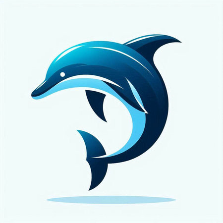 Dolphin logo design, vector illustration eps10. Dolphin symbol.のイラスト素材