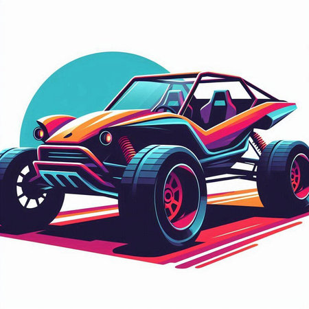 Racing car. Vector illustration of an off-road vehicle.のイラスト素材