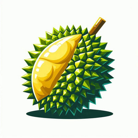 durian fruit isolated on a white background. vector illustration.のイラスト素材