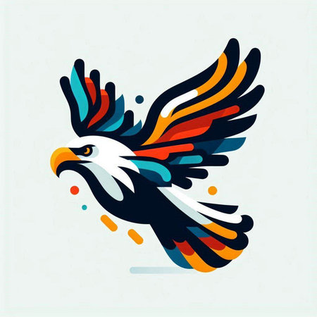 Eagle with wings. Vector illustration isolated on white background for your designのイラスト素材