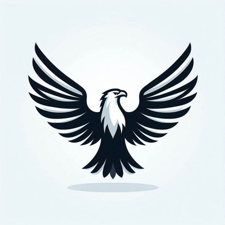 Eagle head with wings on a white background. Vector illustration.のイラスト素材